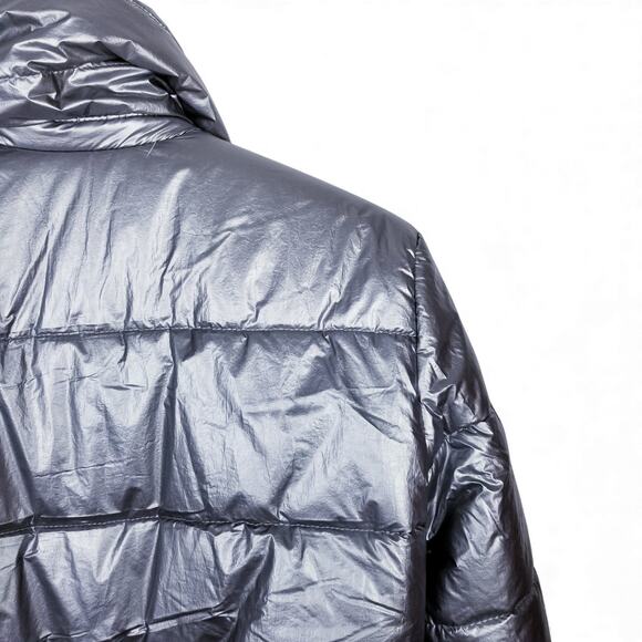 bar III Silver Metallic Puffer Jacket - Small - Picture 12 of 15